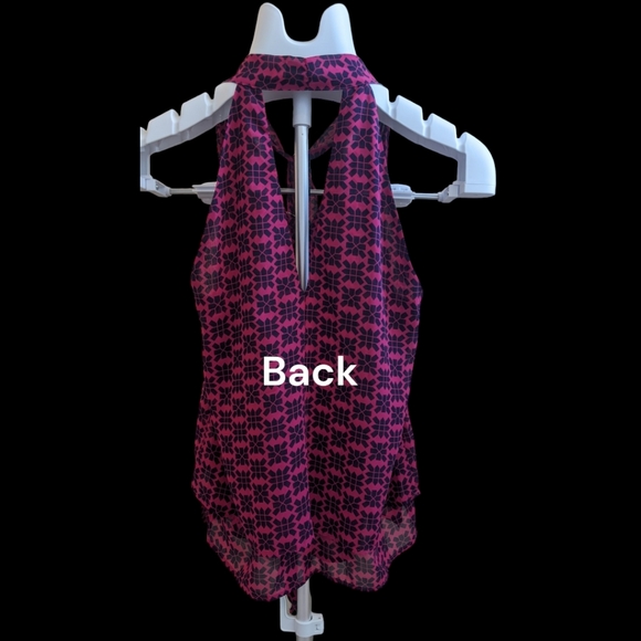 BANANA REPUBLIC FACTORY sleeveless top (deep pink w/black) - Picture 6 of 8